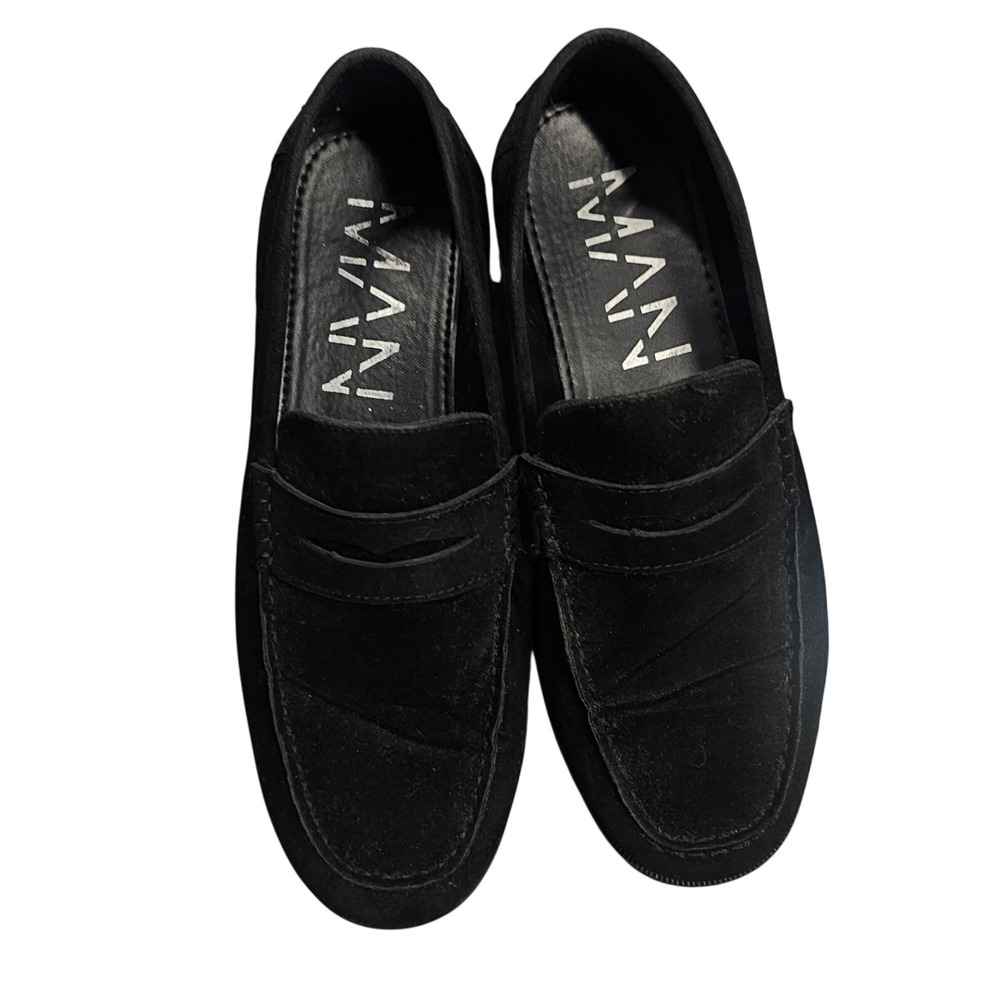 Man Man Men's Black Suede Penny Loafers Classic Slip-On Dress‎ Shoes Size 9